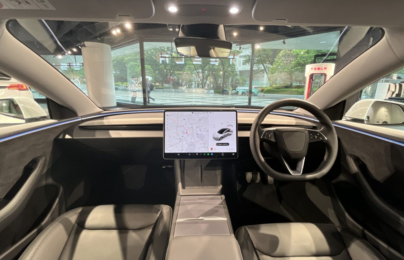 Tesla Model 3 interior with centre touchscreen