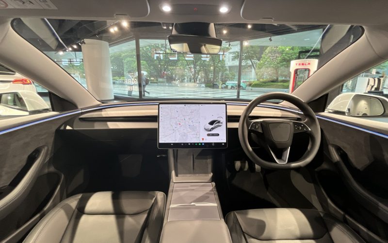 Tesla Model 3 interior with centre touchscreen