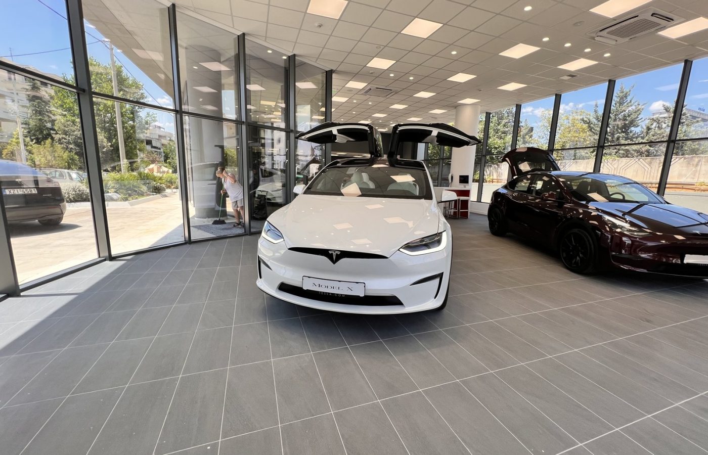 Front view of a Tesla Model X Plaid