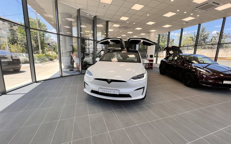 Front view of a Tesla Model X Plaid